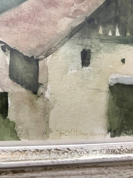 Image 1 of Aquarelle Encadrée Sous Verre