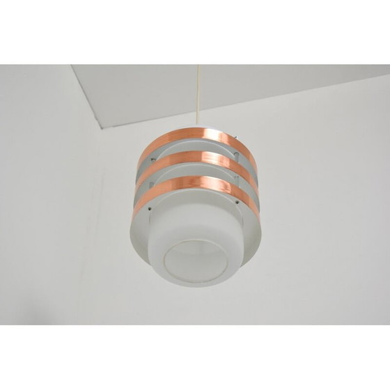 Image 1 of Suspension vintage en verre et métal par Drupol, Tchécoslovaquie 1970