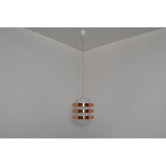 Image 1 of Suspension vintage en verre et métal par Drupol, Tchécoslovaquie 1970