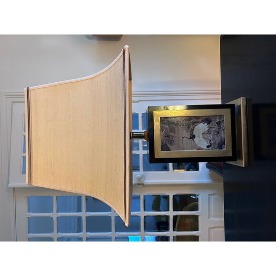Image 1 of Lampe pagode vintage en mélamine laquée et laiton pour Maison le Dauphin, 1970
