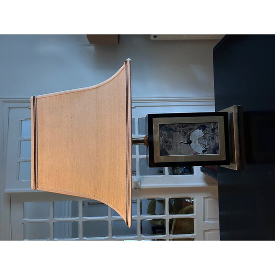 Image 1 of Lampe pagode vintage en mélamine laquée et laiton pour Maison le Dauphin, 1970