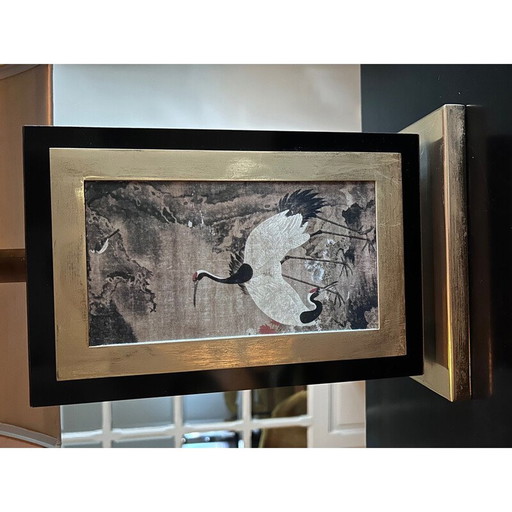 Lampe pagode vintage en mélamine laquée et laiton pour Maison le Dauphin, 1970