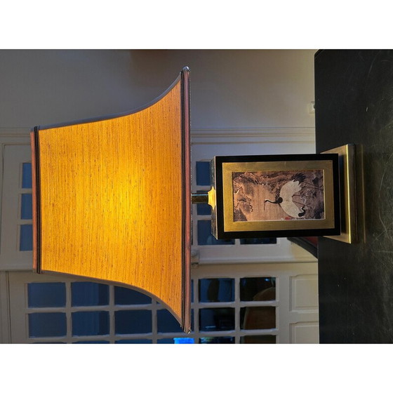 Image 1 of Lampe pagode vintage en mélamine laquée et laiton pour Maison le Dauphin, 1970