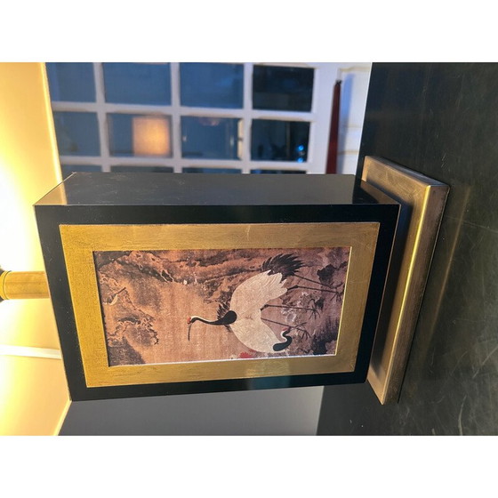 Image 1 of Lampe pagode vintage en mélamine laquée et laiton pour Maison le Dauphin, 1970