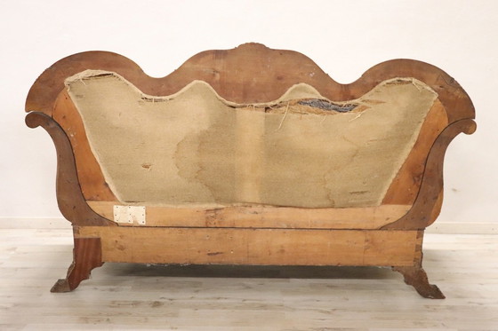 Image 1 of Canapé ancien en bois, 19ème siècle