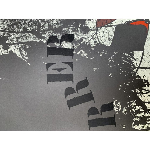 Composition lithographique vintage "RRER" par Josep Guinovart, 1976