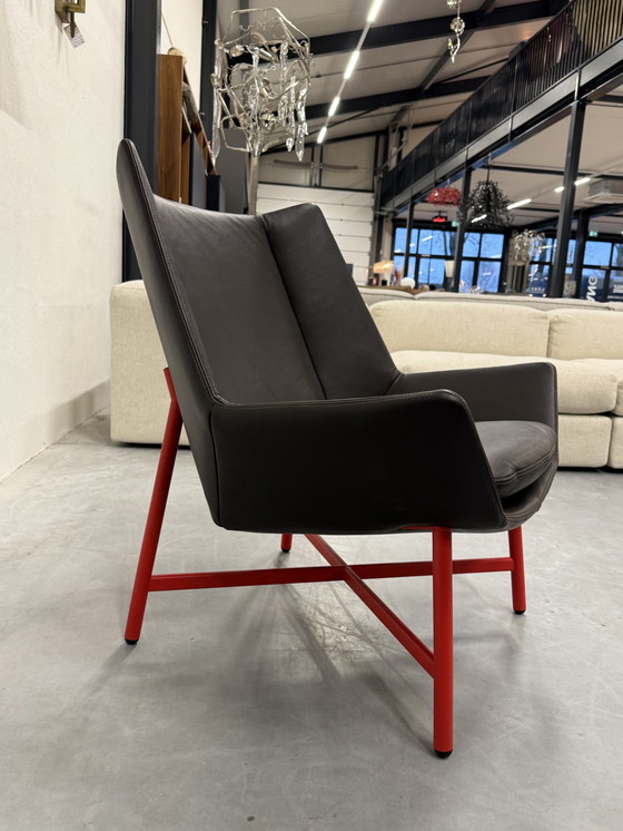 Image 1 of Gelderland 10020 Fauteuil dépliable Cuir brun Rouge