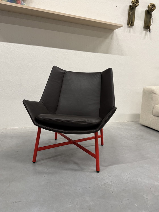 Image 1 of Gelderland 10020 Fauteuil dépliable Cuir brun Rouge