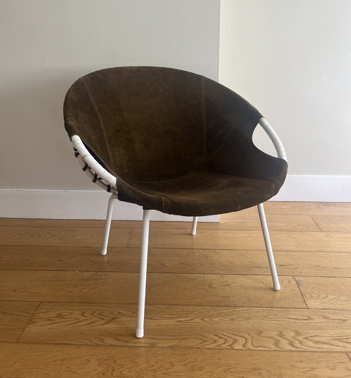 Lusch & Co Balloon Bucket Chair Marron foncé