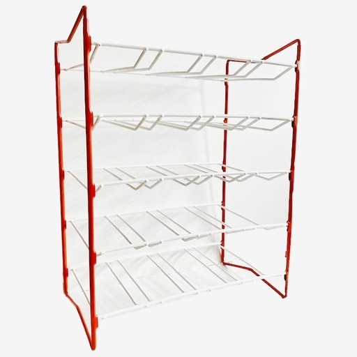 Rack de rangement vintage Tomado orange blanc 1960s
