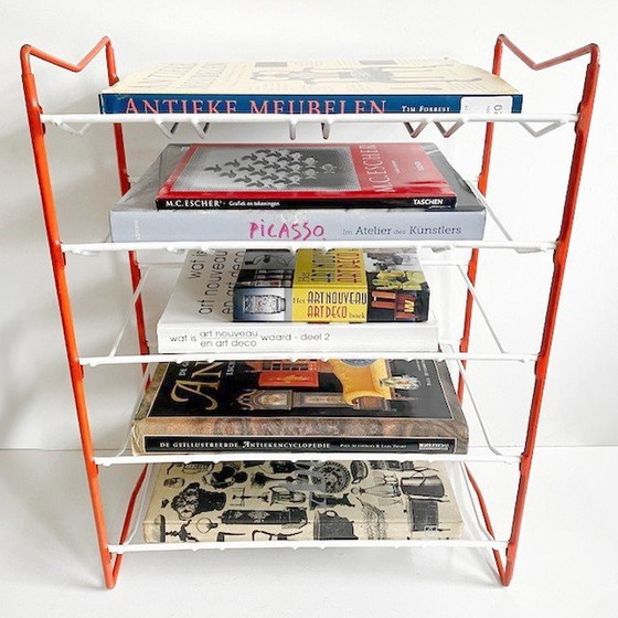 Image 1 of Rack de rangement vintage Tomado orange blanc 1960s