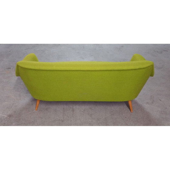 Image 1 of Canapé cocktail en teck et tissu vert