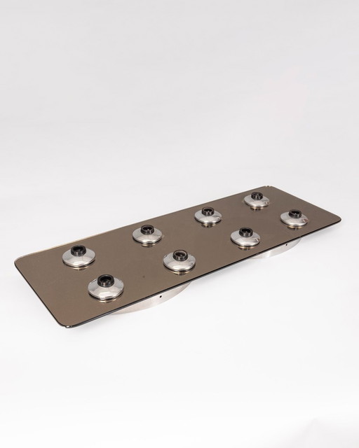 Plafonnier Vintage 1960S en verre avec 8 lumières Design Italien