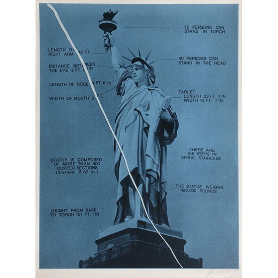 Image 1 of Sérigraphie vintage "Statue de la Liberté" par Jacques Monory, 1976