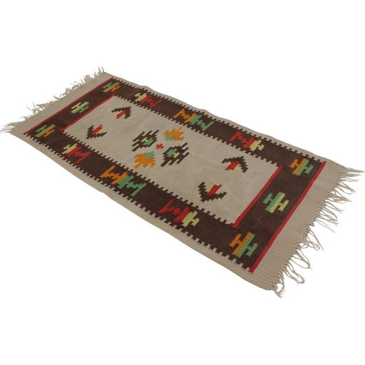 Tapis vintage en laine, Tchécoslovaquie 1960