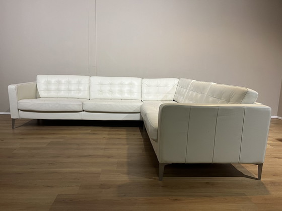 Image 1 of Belform Recor Canapé d'angle en cuir blanc Design Etat neuf