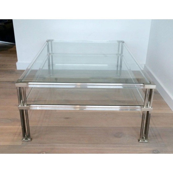 Image 1 of Table basse vintage en chrome et plexiglas, 1970