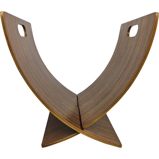 Image 1 of Porte-revues vintage en contreplaqué et placage de teck, 1970