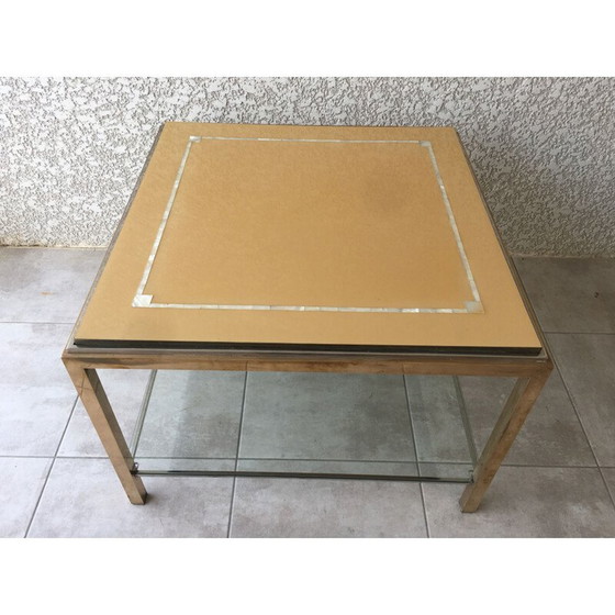 Image 1 of Table vintage en chrome et laiton 1970