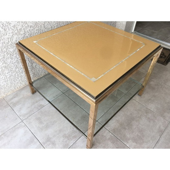 Image 1 of Table vintage en chrome et laiton 1970
