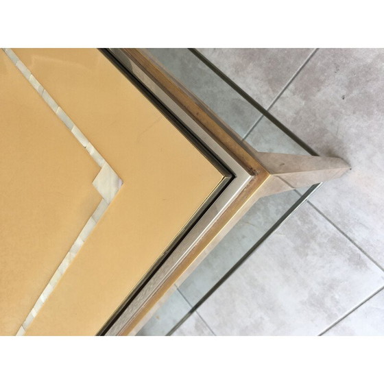 Image 1 of Table vintage en chrome et laiton 1970