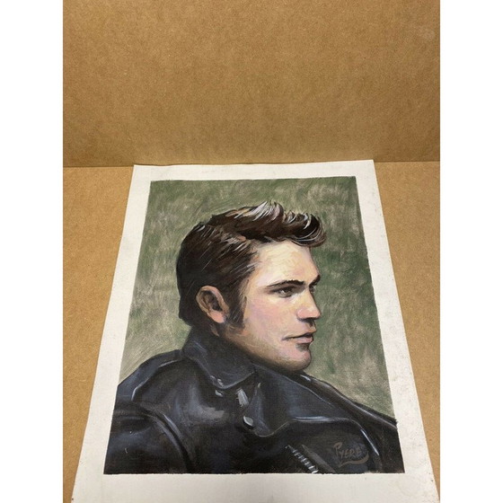 Image 1 of Huile sur toile vintage "portrait homme de profil" par Pierre Markovic, 2015