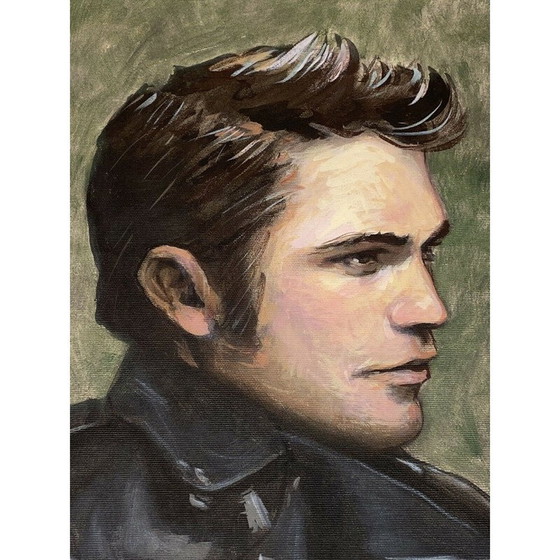 Image 1 of Huile sur toile vintage "portrait homme de profil" par Pierre Markovic, 2015