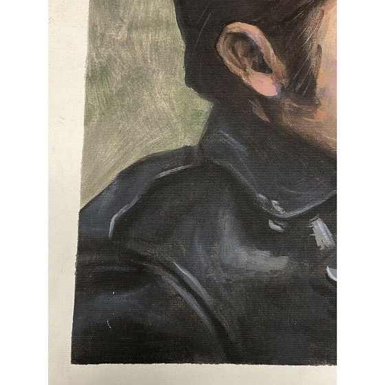 Image 1 of Huile sur toile vintage "portrait homme de profil" par Pierre Markovic, 2015