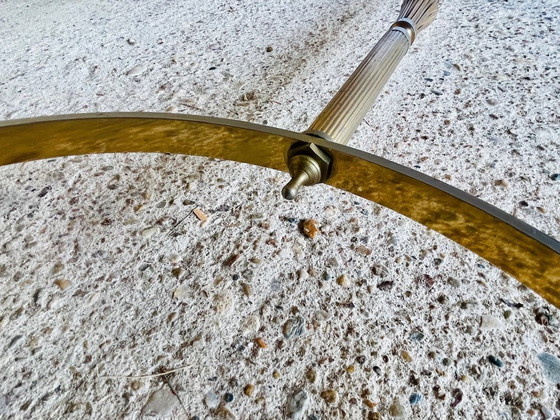 Image 1 of Mid Century , Table basse vintage en marbre et laiton, 1960S