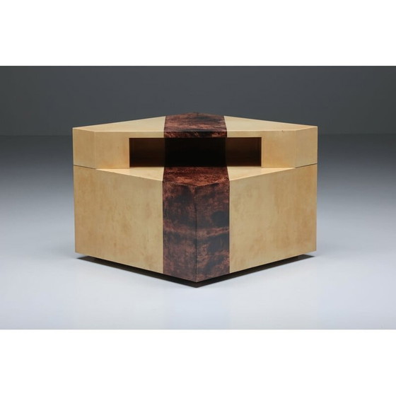 Image 1 of Table d'appoint d'angle vintage par Aldo Tura, Italie, 1970