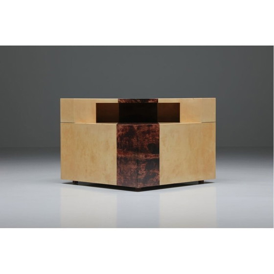 Image 1 of Table d'appoint d'angle vintage par Aldo Tura, Italie, 1970