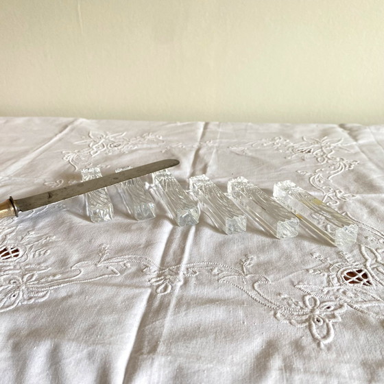 Image 1 of Lot De 6 Porte-Couteaux Anciens En Cristal Clairupt Baccarat