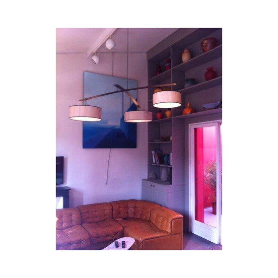 Image 1 of Lampe suspendue aérienne vintage avec 3 abat-jours, 2000