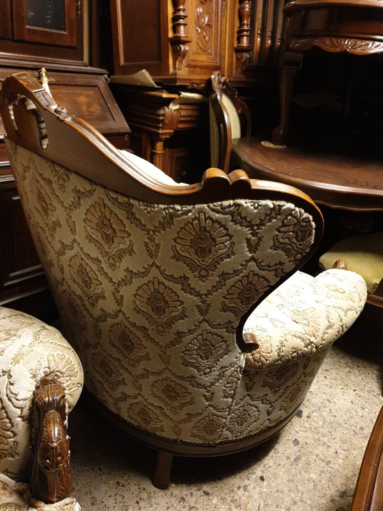 Image 1 of Banc Baroque Courbé Avec Fauteuils