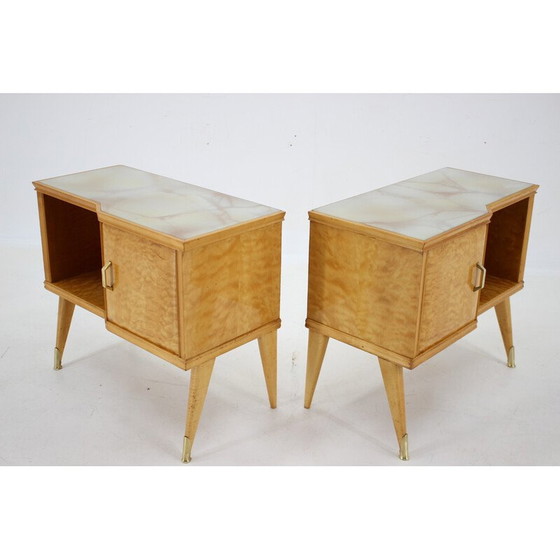 Image 1 of Paire de tables de chevet vintage en finition brillante, Italie 1960