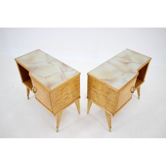 Image 1 of Paire de tables de chevet vintage en finition brillante, Italie 1960