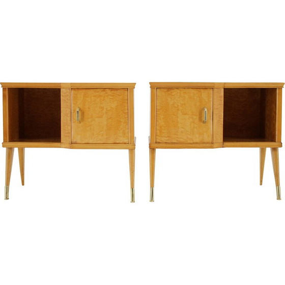 Image 1 of Paire de tables de chevet vintage en finition brillante, Italie 1960