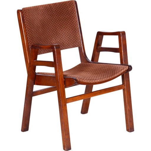 Fauteuil vintage en hêtre, Tchécoslovaquie 1950