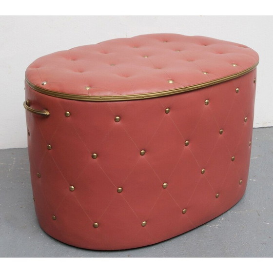 Image 1 of Commode vintage en lin rose foncé, 1950