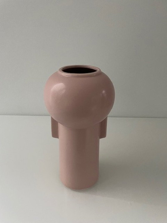 Image 1 of Ensemble de 2 vases modernes en vieux rose doux