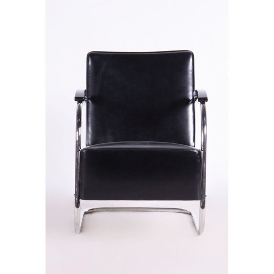Image 1 of Fauteuil en cuir Bauhaus vintage de Mücke Melder, Tchécoslovaquie, années 1930