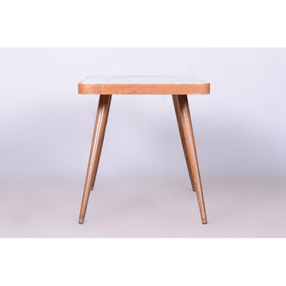 Image 1 of Table basse vintage en hêtre et verre pour Interier Praha, Tchécoslovaquie 1960