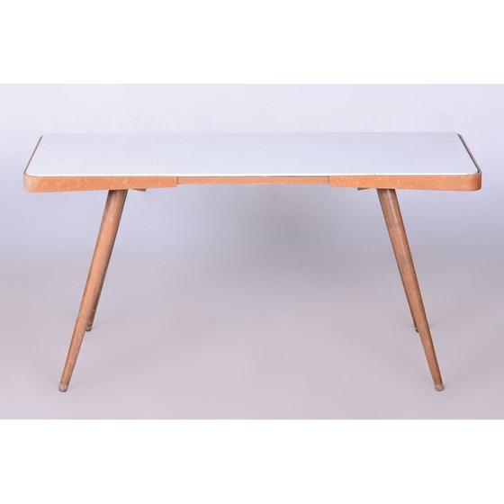 Image 1 of Table basse vintage en hêtre et verre pour Interier Praha, Tchécoslovaquie 1960