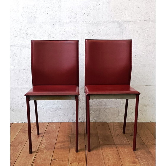 Image 1 of Chaise de salle à manger en cuir vintage