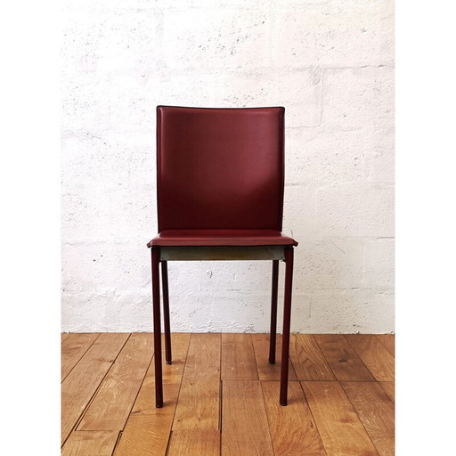 Chaise de salle à manger en cuir vintage