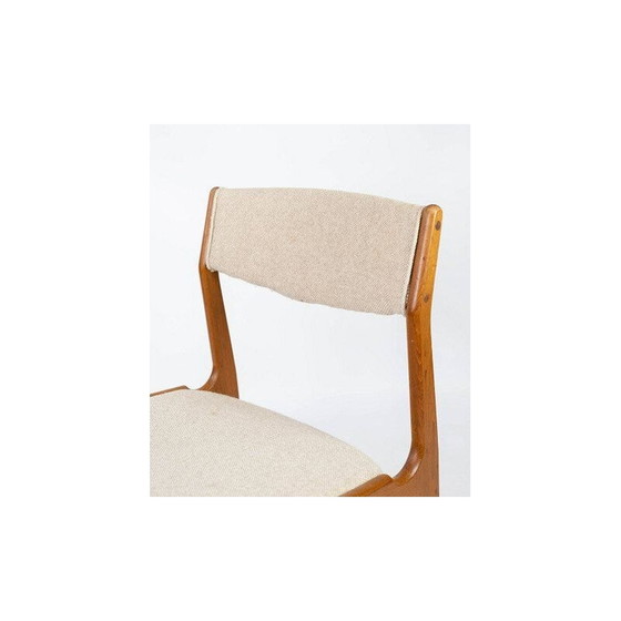 Image 1 of Paire de chaises vintage en teck recouvertes de tissu clair par Erik Buch 1960s
