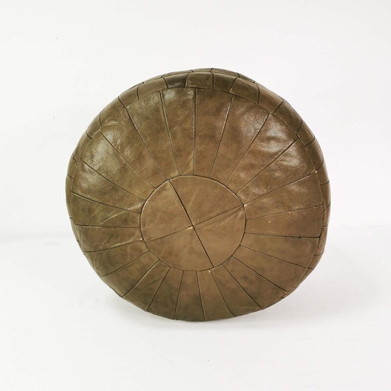 Image 1 of Pouf vintage en cuir patchwork, Allemagne 1970