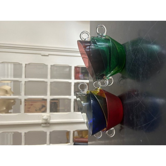 Image 1 of Ensemble de 8 tasses en verre coloré, 1950