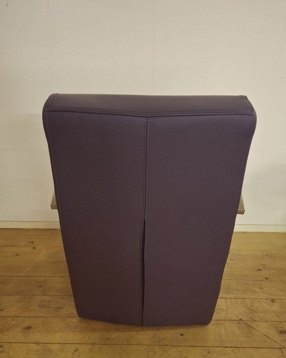 Image 1 of Set Design Fauteuils Cuir Violet Acier Inoxydable