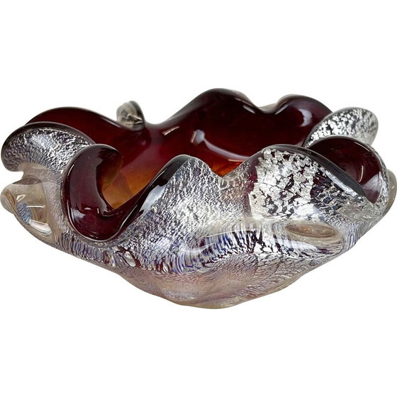 Image 1 of Cendrier vintage en verre de Murano par Barovier et Toso, Italie, années 1970